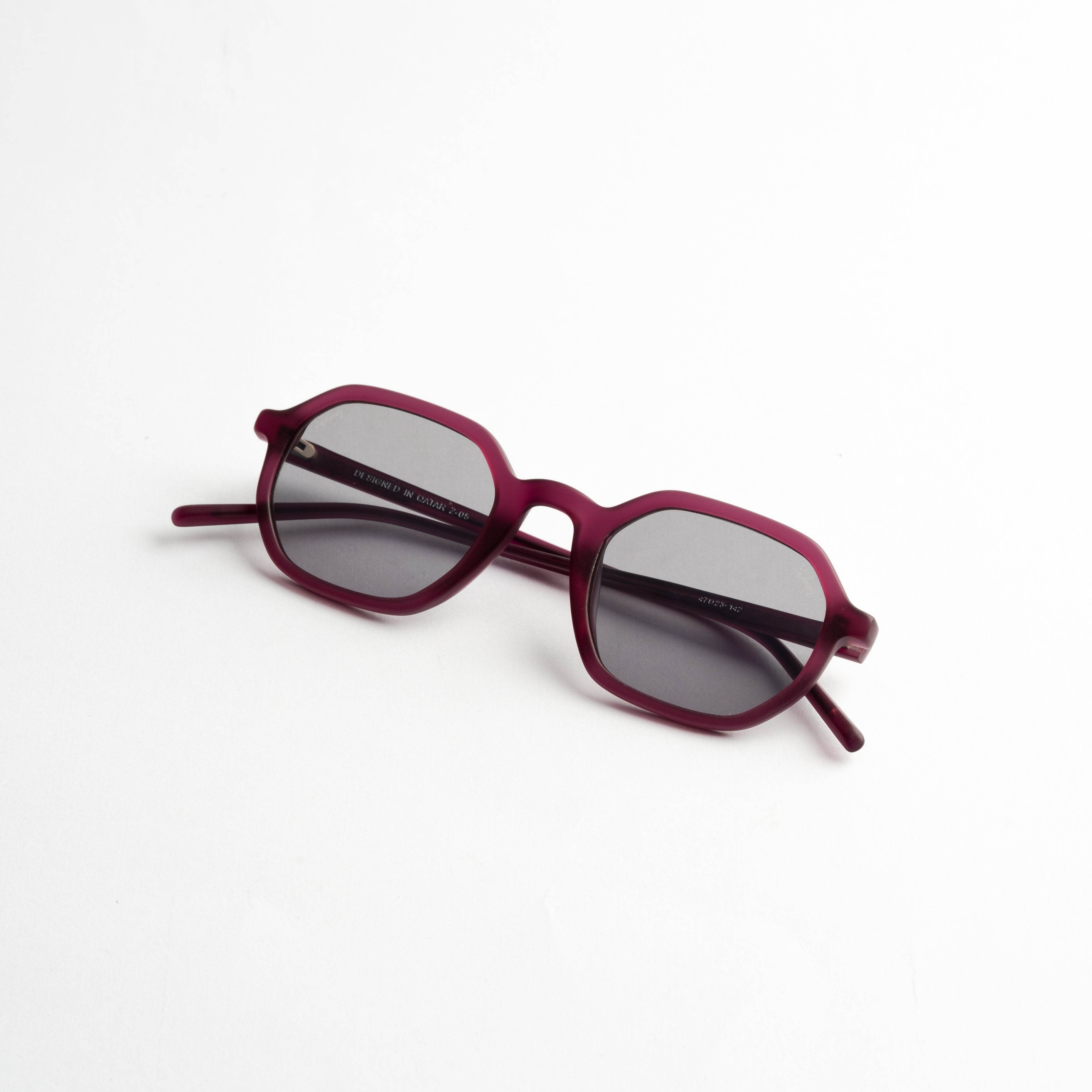 FROSTED MAROON ACETATE SUNGLASSES