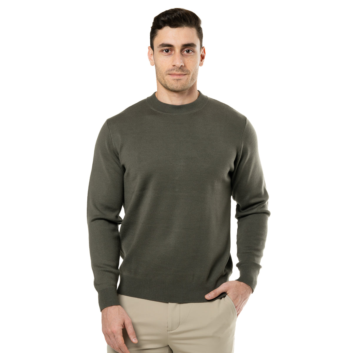 Round-Neck Cashmere-Blend Sweater