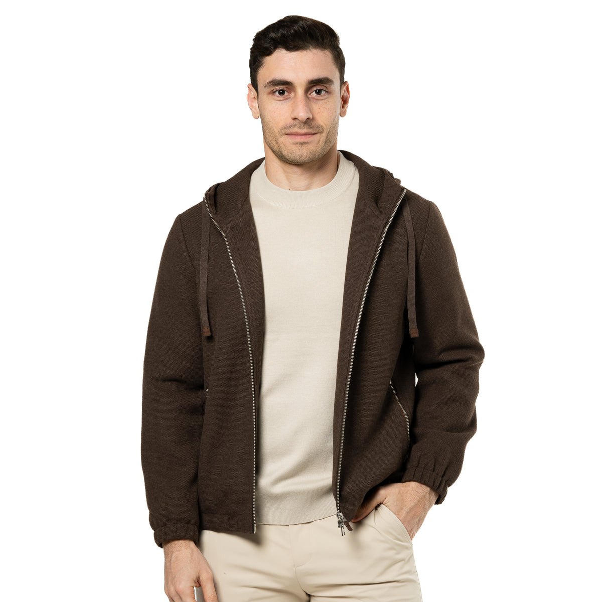 Cashmere-Blend Hooded Jacket
