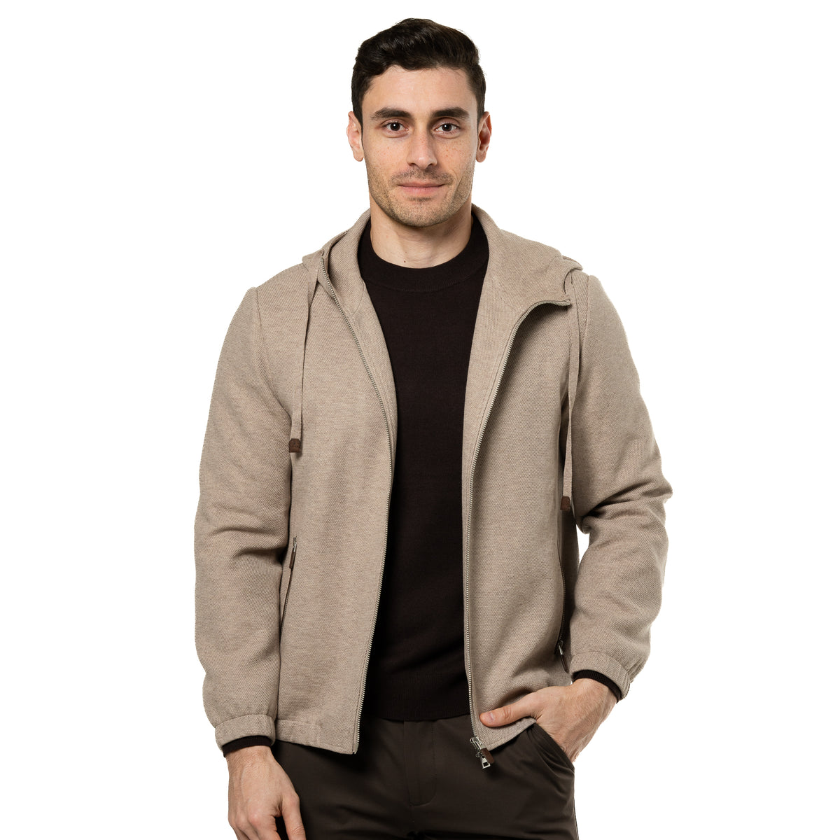 Cashmere-Blend Hooded Jacket